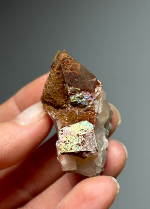 Iridescent Calcite with Chalcopyrite from Moldova