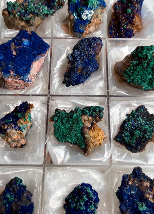 Sparkling Blue Azurite with Green Malachite - 12 Piece Lot !