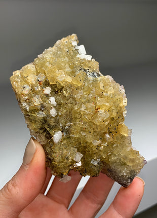 Cubic Yellow Fluorite with White Dolomite - From Spain