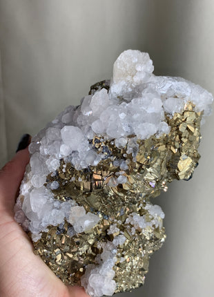 Step-wise Pyrite w/ Beautiful Calcite - From Trepca Mine, Kosovo