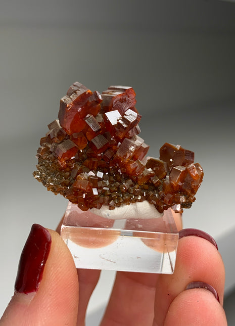 Red Vanadinite with Big Crystals