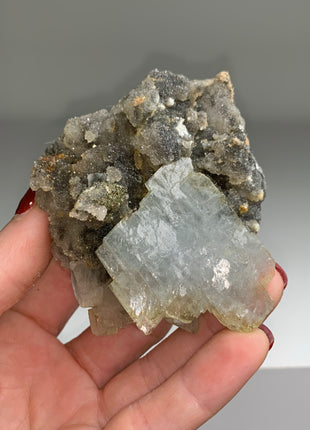 Blue Barite with Pyrite