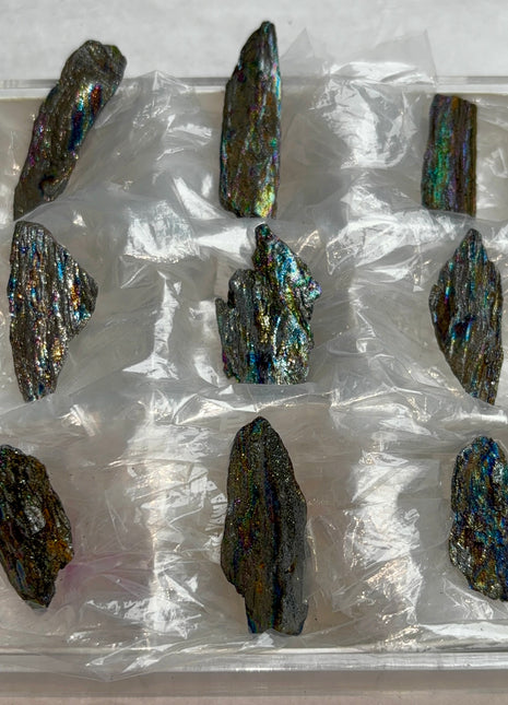 9 Pieces ! Iridescent Rainbow Hematite Lot. 1992 find