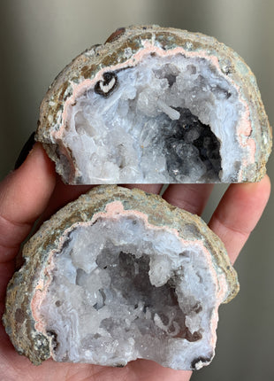 Trancas Geodes Lot with Quartz, Chalcedony - From Mexico, 3 Pairs !