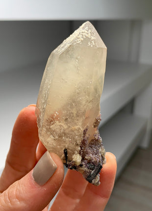 Smoky Citrine with Purple Fluorite - From Namibia