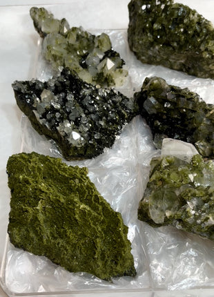 6 Pieces ! High Grade Green Epidote with Quartz Lot