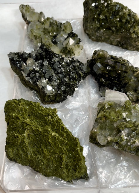 6 Pieces ! High Grade Green Epidote with Quartz Lot