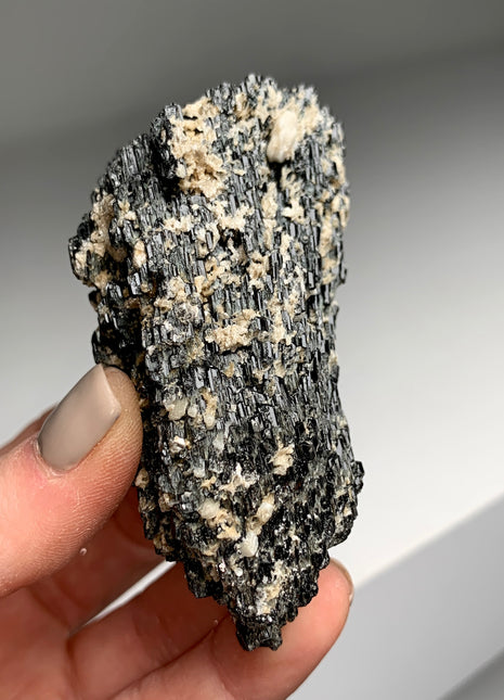 Elestial Black Tourmaline with Feldspar