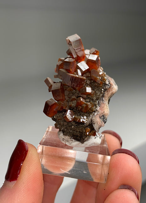 Red Vanadinite with Big Crystals