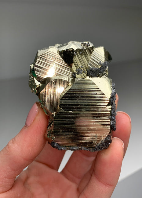 Very Lustrous Pyrite ! From Huanzala, Peru