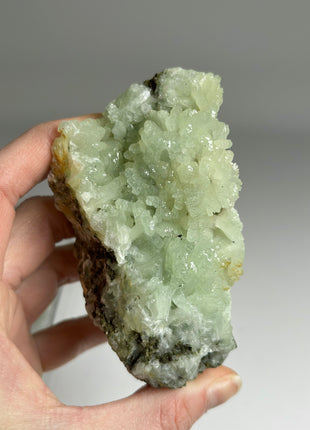 4 Pieces ! Druzy Apple Green Prehnite Lot - big size