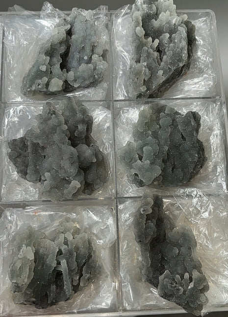 6 Pieces ! Druzy Blue Chalcedony Lot