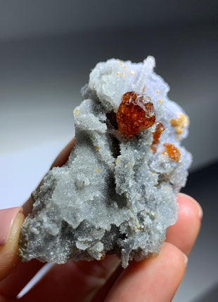 Gemmy Orange Sphalerite with Quartz 🔥