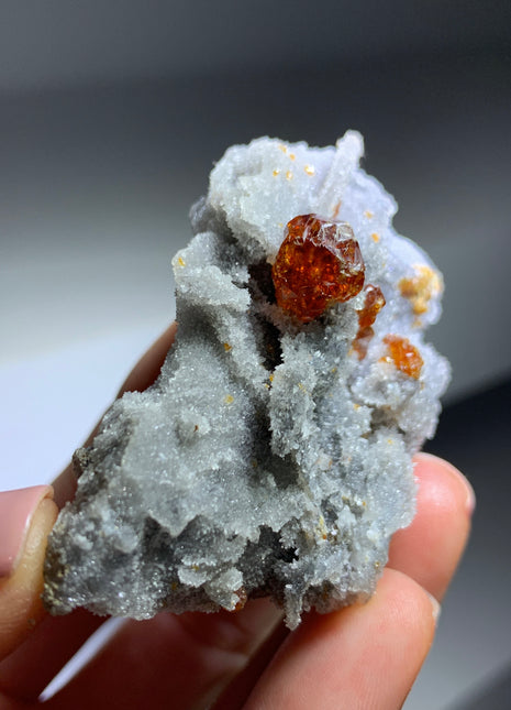 Gemmy Orange Sphalerite with Quartz 🔥