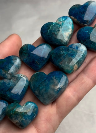 High Grade Blue Shattuckite Hearts - 10 Piece Lot !