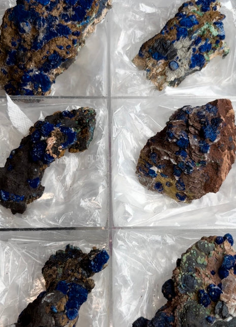 Rare Blueberry Azurite - 6 Piece Lot !