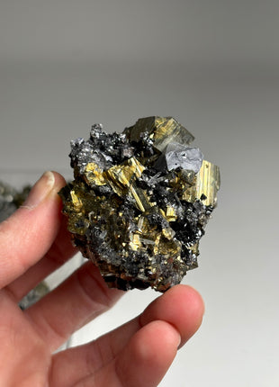 9 Pieces ! Pyrite with Sphalerite and Quartz Lot