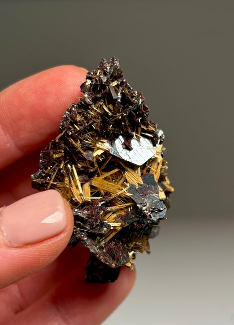 Golden Rutile with Hematite