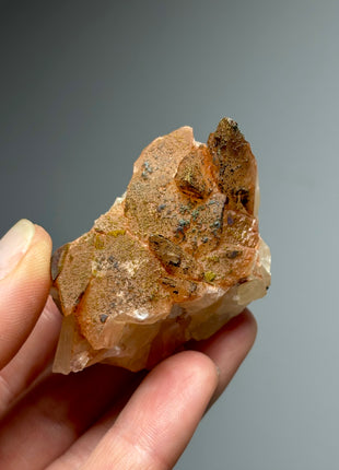 Iridescent Calcite with Chalcopyrite from Moldova