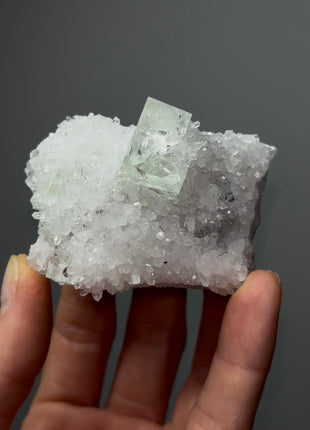 Gem Green Fluorite with Quartz Collection # 621