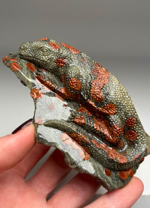 Amazing Spotted Jasper Lizard Sculpture