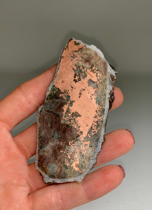 New ! Copper Ore with Quartz, Epidote Slab - From Keweenaw Peninsula, Michigan