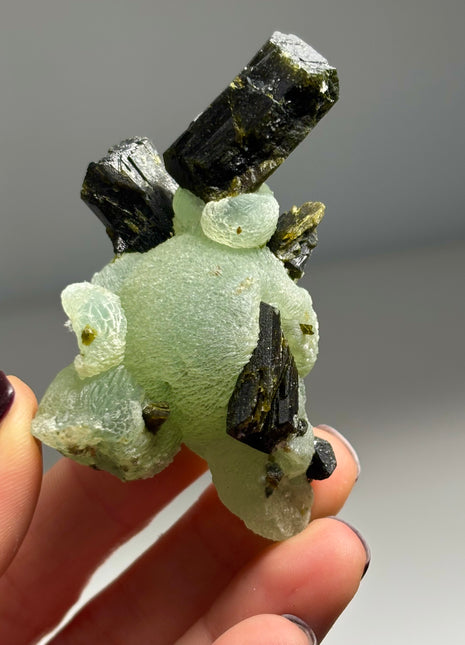 Green Prehnite with Epidote - From Mali
