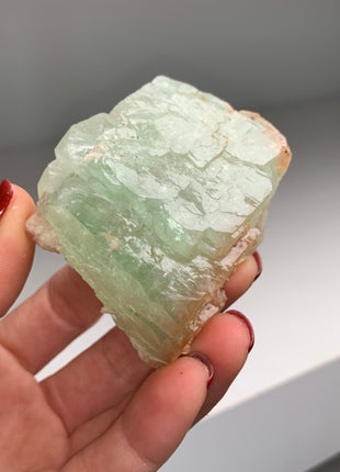 Stepwise Green Apophyllite with Stilbite
