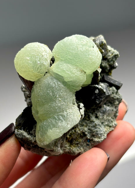 Green Prehnite with Epidote - From Mali