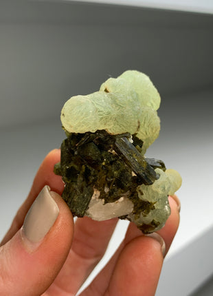 Green Prehnite with Epidote - From Mali