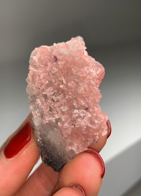 Pink Rhodocrosite with Glittery Quartz