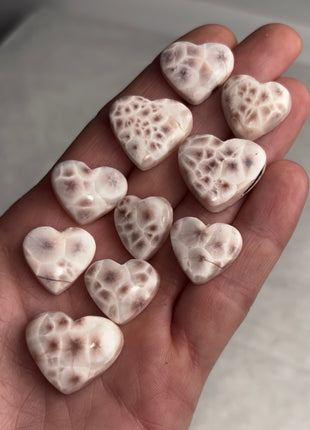 Pink Larimar Hearts - 10 Piece Lot !