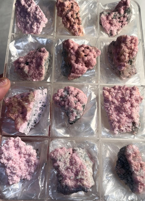 12 Pieces ! Pink Rhodocrosite with Quartz Lot