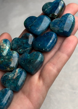 High Grade Blue Shattuckite Hearts - 10 Piece Lot !