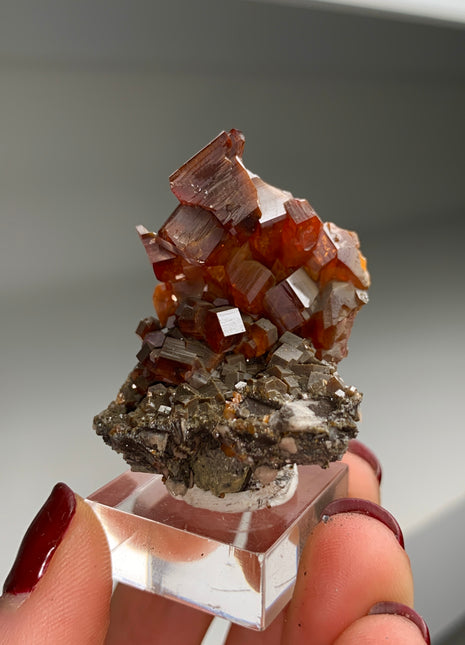 Red Vanadinite with Big Crystals