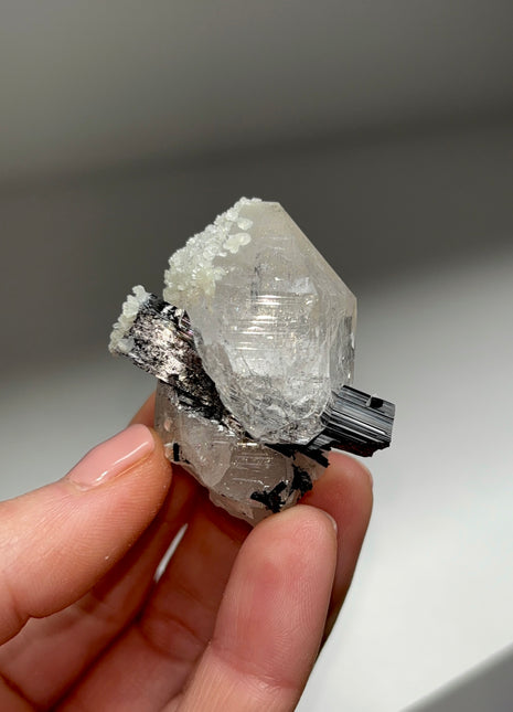Black Tourmaline with Quartz