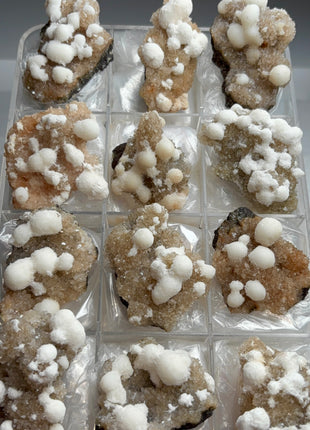 New find !  Okenite with Stilbite, 12 Piece Lot