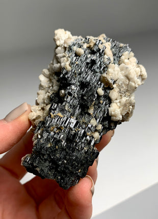 Elestial Black Tourmaline with Feldspar, Mica