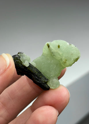 6 Pieces ! High Grade Apple Green Prehnite with Epidote Lot - From Mali