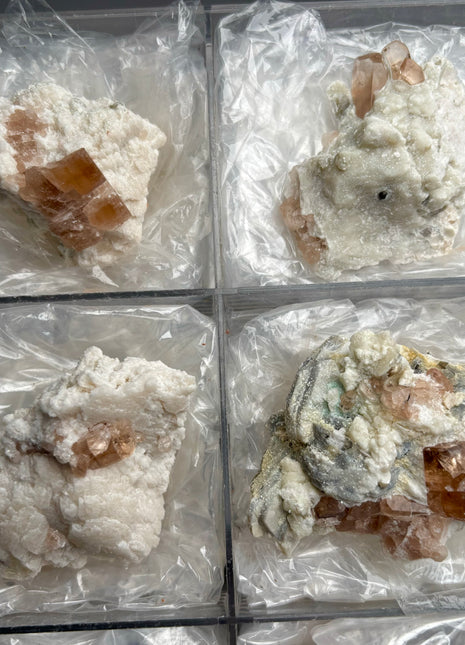 4 Pieces ! Champagne Topaz with Feldspar Lot