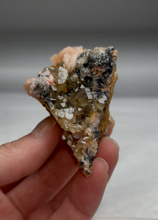 Pink Barite with Cerussite and Galena