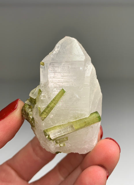 Green Tourmaline with Quartz