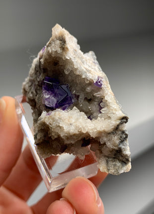 Purple Fluorite with Quartz - From Berbes, Spain