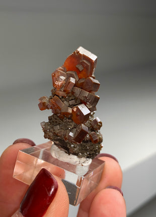 Red Vanadinite with Big Crystals