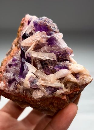 Unusual ! Purple Fluorite with Barite