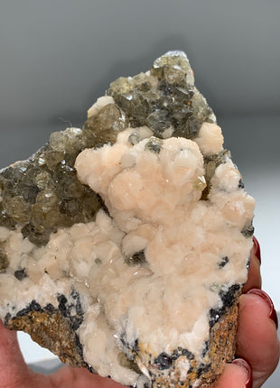 Pink Barite Flowers with Cerussite