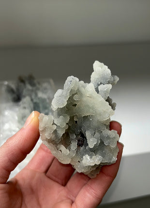 6 Pieces ! Druzy Blue Chalcedony Lot