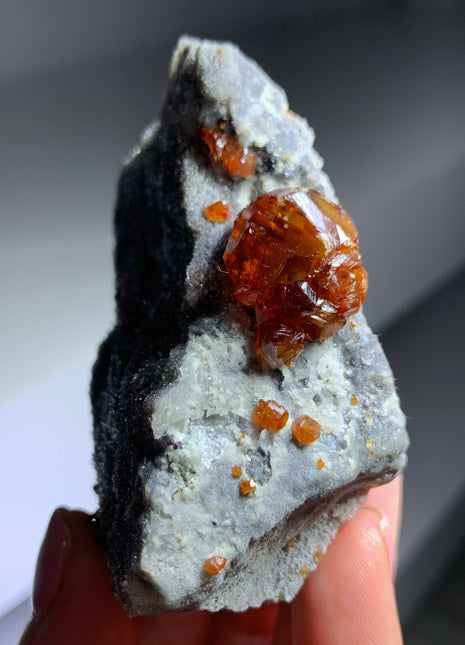 Gemmy Orange Sphalerite with Quartz 🔥