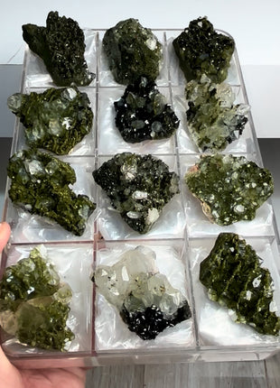 12 Pieces ! High Grade Green Epidote with Quartz Lot