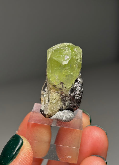 Green Diopside with Graphite - Merelani Hills, Tanzania